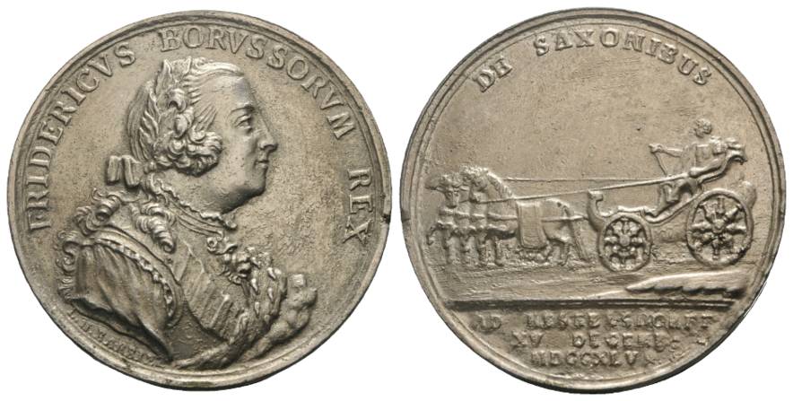  Medaille, 2 Galvano-Hälten, Fälschung, verzinkt, Ø 47,5mm, 39,26g   