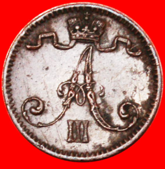  * ALEXANDER III (1881-1893):FINLAND (russia,the USSR in future)★1 PENNY 1891★LOW START ★ NO RESERVE!   