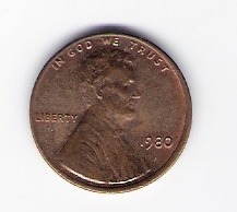USA ohne Mzz. 1 Cent 1980 siehe Bild