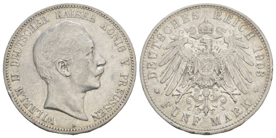  Kaiserreich, 5 Mark 1903   