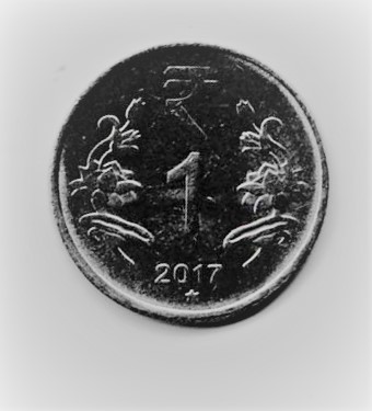  1 Rupee Indien 2017 mit Stern unter der Jahreszahl (I530)   