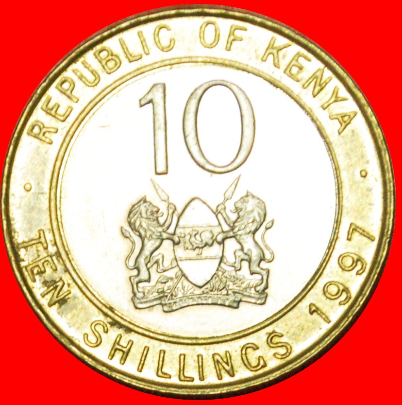  # HAHN UND LÖWEN (1994-1997): KENIA ★ 10 SHILLINGS 1997! OHNE VORBEHALT!   