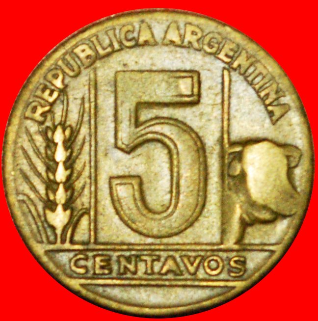 # BULL (1942-1950): ARGENTINA ★ 5 CENTAVOS 1948! LOW START ★ NO RESERVE!   