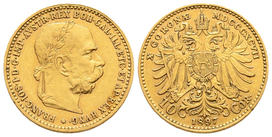 PEUS 1385 Österreich 3,05 g Feingold. Franz Joseph I. (1848 - 1916) 10 Kronen GOLD 1897 Sehr schön