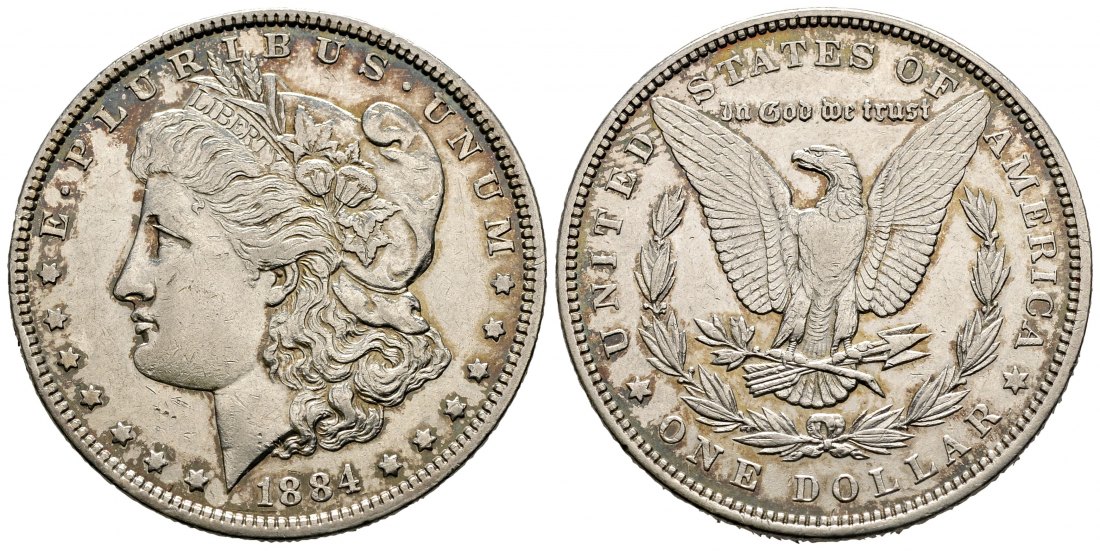 PEUS 1341 USA 24,06 g Feinsilber. Morgan Dollar SILBER 1884 Sehr schön