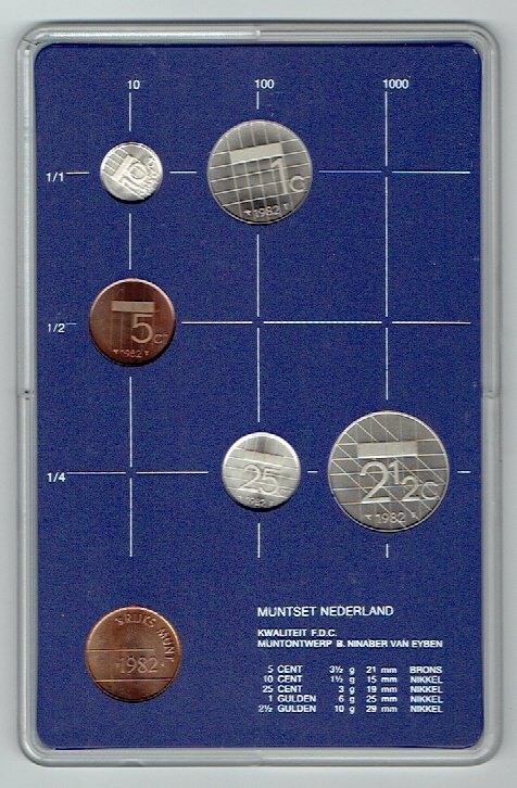  Kursmünzensatz Niederlande 1982 in F.D.C. (k608)   