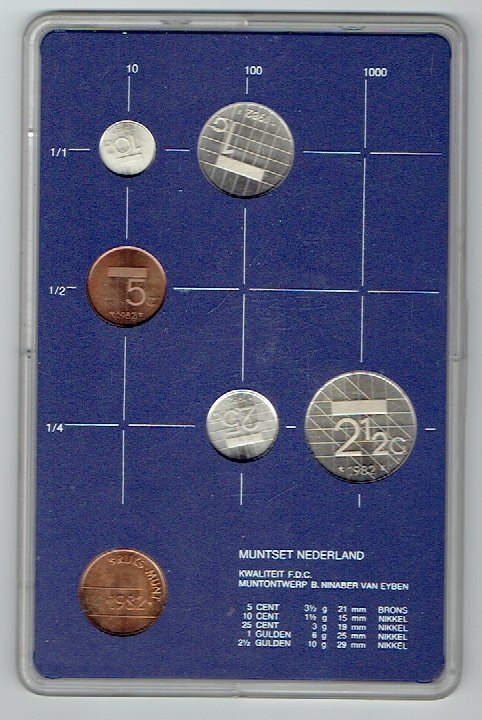  Kursmünzensatz Niederlande 1982 in F.D.C. (k609)   