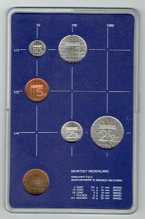  Kursmünzensatz Niederlande 1986 in F.D.C. (k612)   