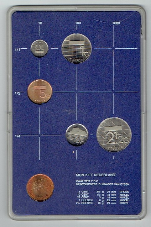  Kursmünzensatz Niederlande 1982 in F.D.C. (k613)   