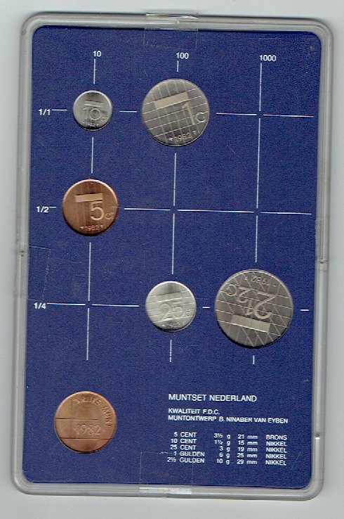  Kursmünzensatz Niederlande 1982in F.D.C. (k631)   