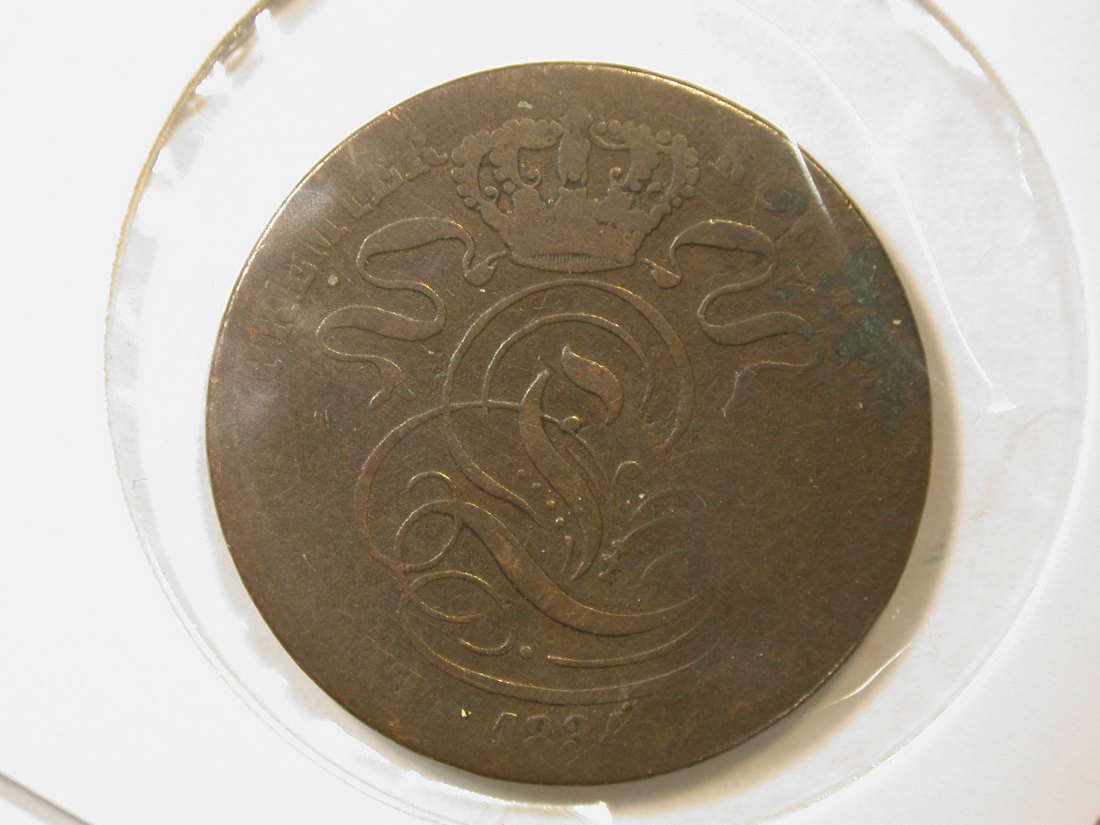  C10  Belgien 5 Centimes 1834 gering-schön Orginalbilder   