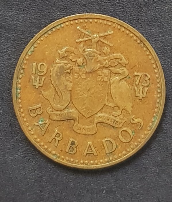  Barbados 5 Cents 1973 #544   