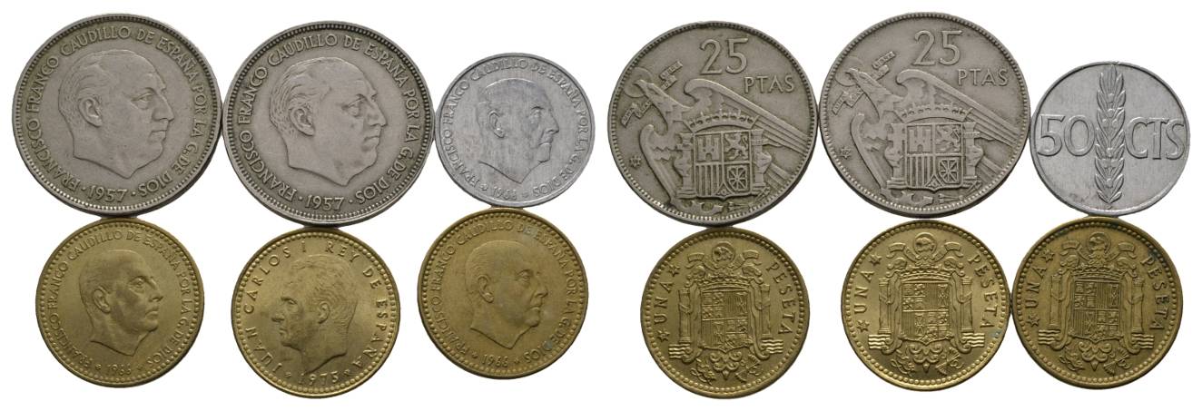  Spanien, 6 Kleinmünzen   