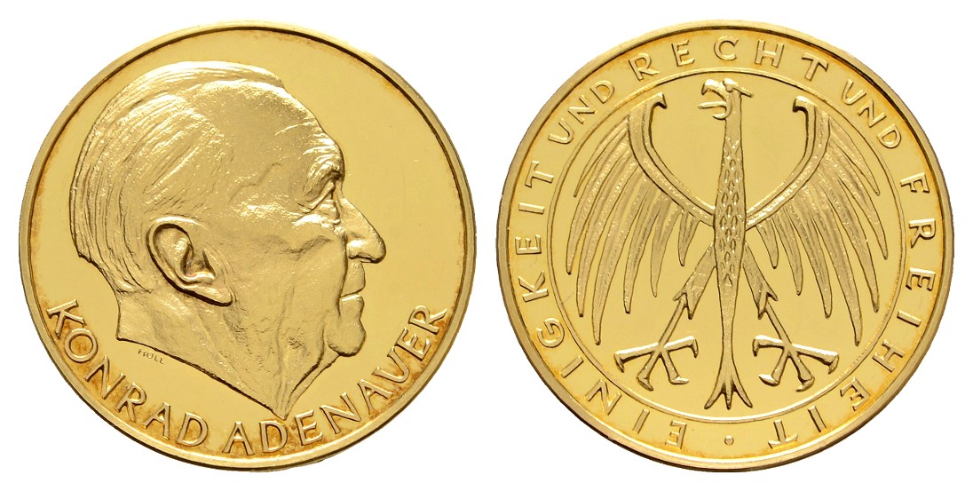 Linnartz Konrad Adenauer Goldmedaille o.J. PP Gewicht: 14,01g/900er   