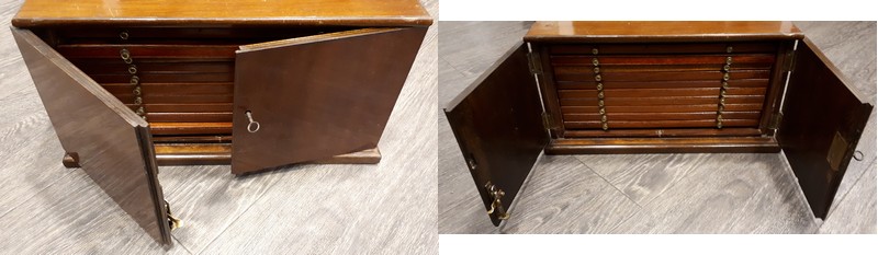  Münzschrank aus Holz mit 10 Schubladen (Antik), gebraucht (Gewicht ca. 5kg)   