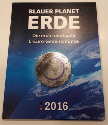  BRD  5x  5 Euro  2016 A/D/F/G/J    Blue planet Earth    FM-Frankfurt   