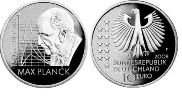  10 Euro BRD 2008, Max Planck Silbermünze,höchste Prägequalität,Spiegelglanz, mit Flyer, Top   