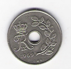  Dänemark 25 Öre 1969 K-N Schön Nr.73   