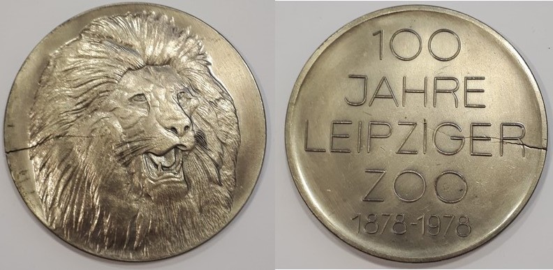  Medaille 1978  100 Jahre Leipziger Zoo FM - Frankfurt   