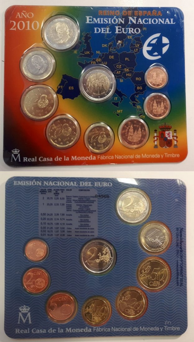  Spanien  Euro-Kursmünzensatz   2010    FM-Frankfurt   