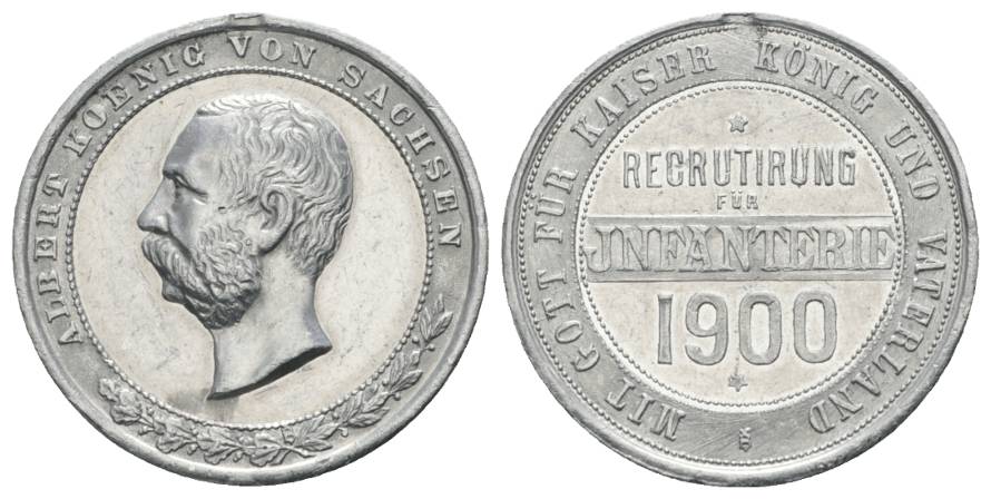  Sachsen, Medaille 1900; Aluminium; 4 g, Ø 33,2 mm   