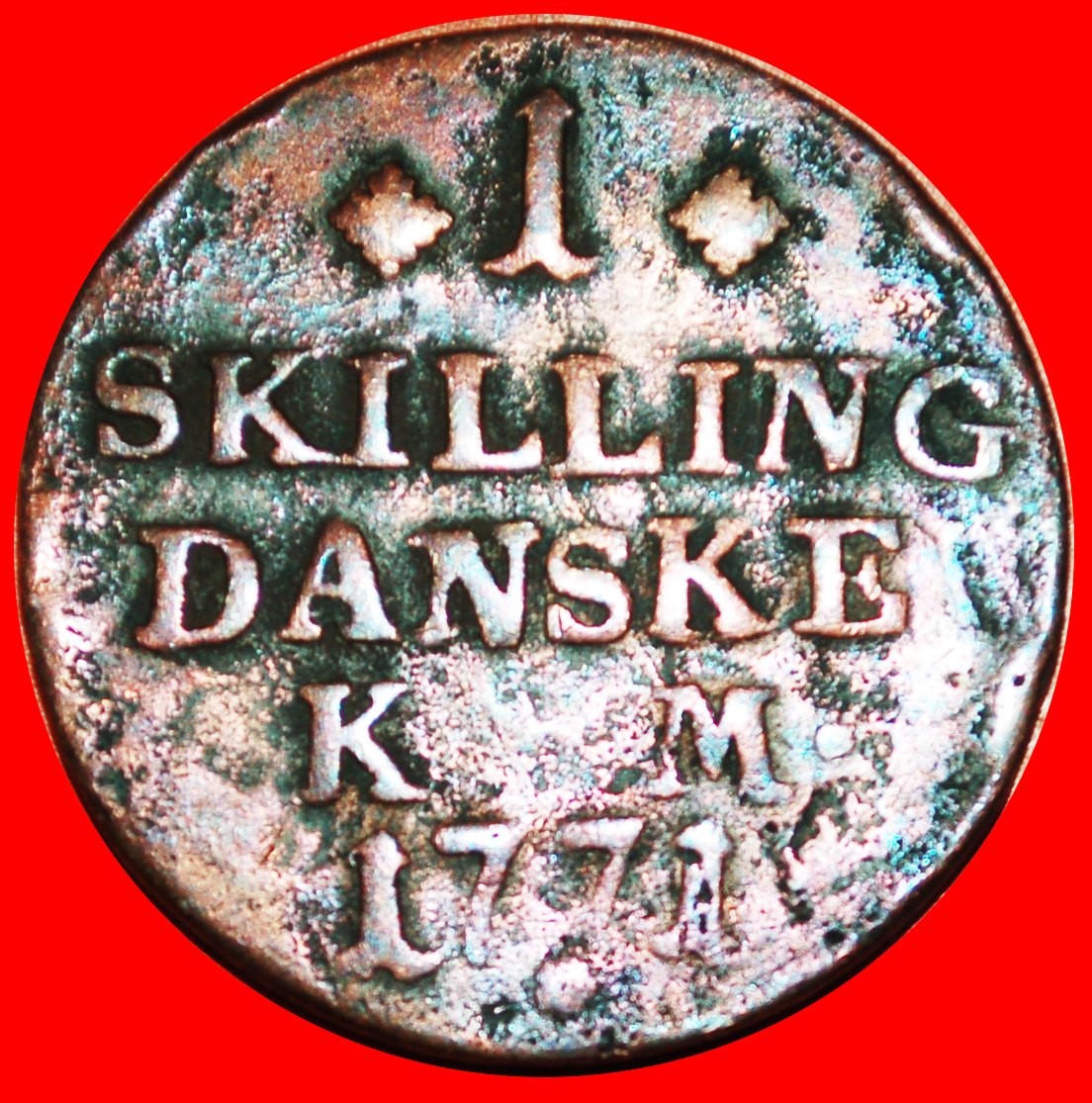  + SCHLESWIG-HOLSTEIN (1784-): DÄNEMARK ★ 1 SKILLING 1771! Christian VII. (1766-1808) OHNE VORBEHALT!   