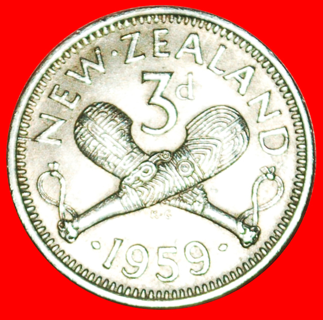  * GREAT BRITAIN 1956-1965:NEW ZEALAND★3 PENCE 1959 ELIZABETH II 1953-2022★LOW START★NO RESERVE!   