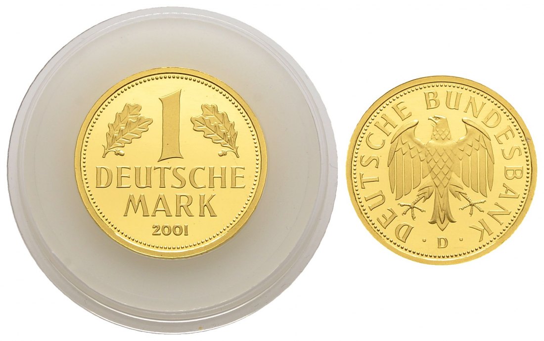 PEUS 2339 BRD 12 g Feingold. 1 Mark GOLD 2001 D München Stempelglanz (Originalkapsel)