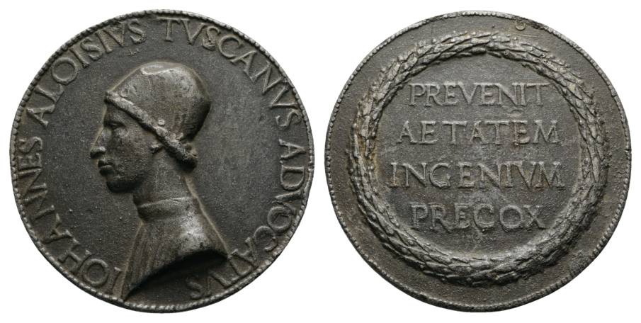  Italien; Bronzemedaille o.J.; Bildnis des J. A. Tuscanus; 105,58 g, Ø 71 mm   