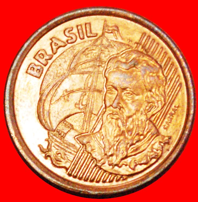  + SCHIFF: BRASILIEN ★ 1 CENTAVO 2002 Cabral (c.1467 - 1520)! OHNE VORBEHALT!   