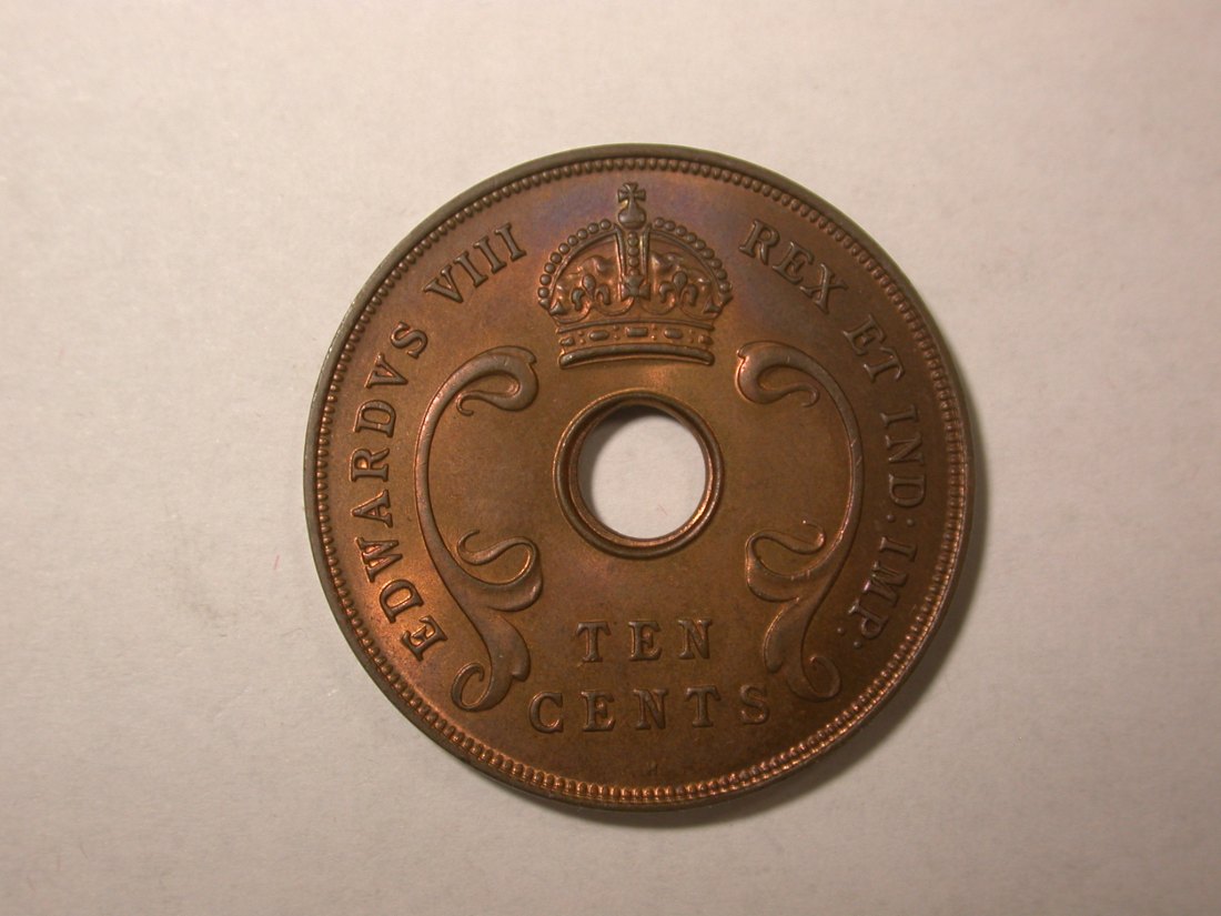  D02  Britisch Ostafrika 10 Cents 1936 in ST-fein look   Orginalbilder   