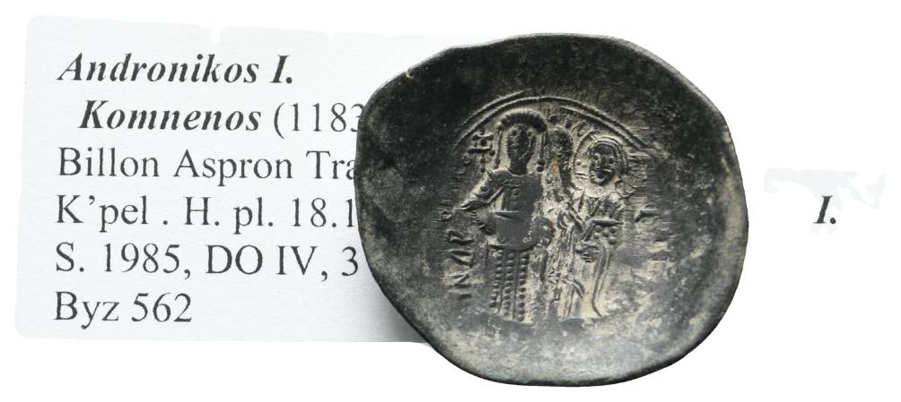  Antike, Byzanz, Billon Aspron Trachy; 3,18 g   