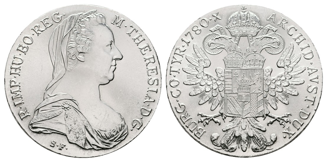  Linnartz Österreich Maria Theresien Thaler 1780 NP stgl- Gewicht: 28,03g/833er   
