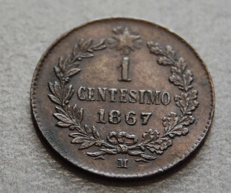  Italien 1 Centesimo 1867 M Erhaltung vz+   