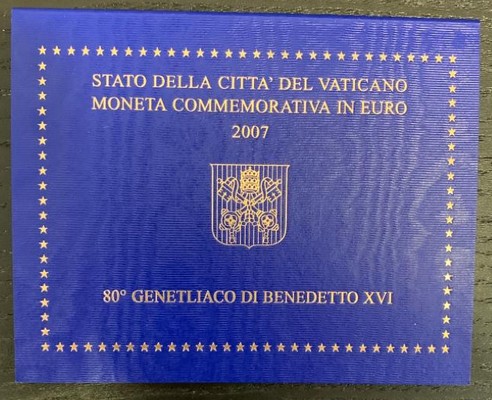  Vatican, Benedikt XVI.   2 Euro  2007     80. Geburtstag des Papstes   FM-Frankfurt   