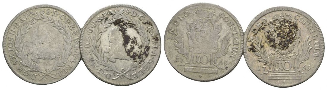  Altdeutschland, 2 Kleinmünzen 1768/1769   