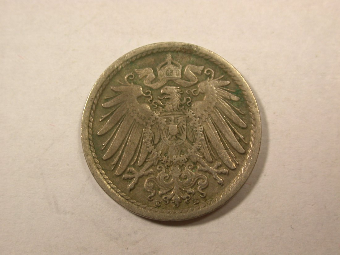  D04  KR  5 Pfennig 1912 E in ss+  Orginalbilder   