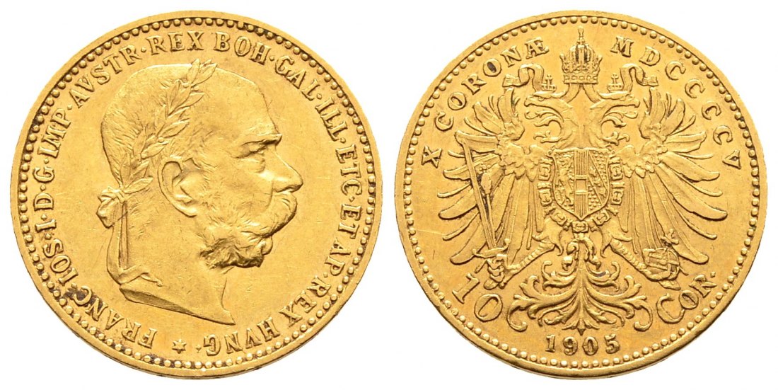 PEUS 2879 Österreich 3,05 g Feingold. Franz Joseph I. (1848 - 1916) 10 Kronen GOLD 1905 Sehr schön