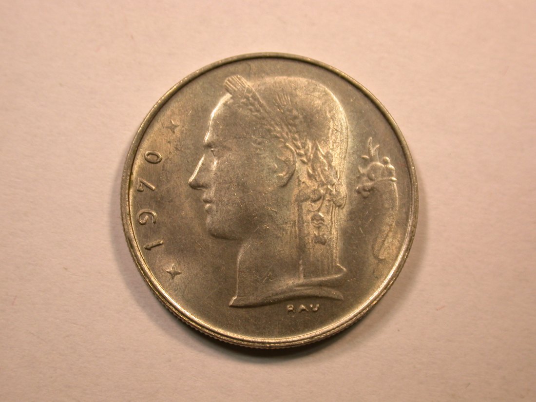  D06  Belgien  1 Franc 1970 in vz-st  Orginalbilder   