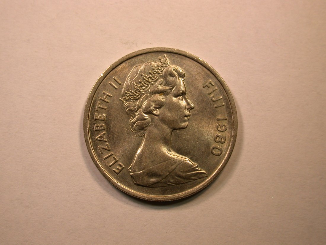  D06  Fiji  10 Cents 1980 in f.st  Orginalbilder   