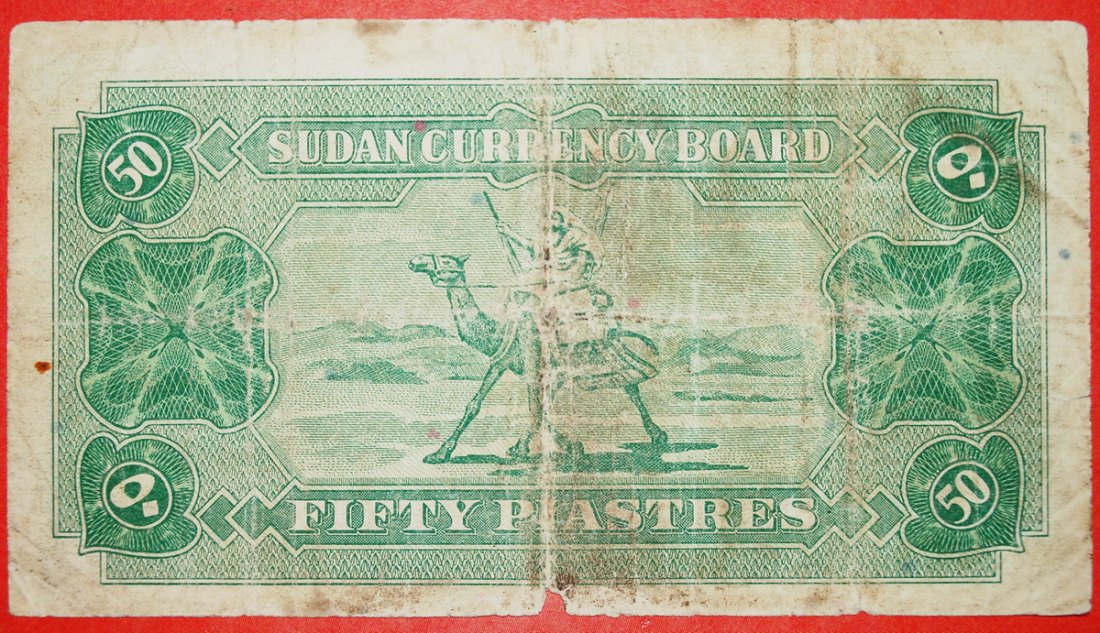  * ELEFANTEN: SUDAN ★ 50 PIASTRES 1956 RARITÄT! OHNE VORBEHALT!   