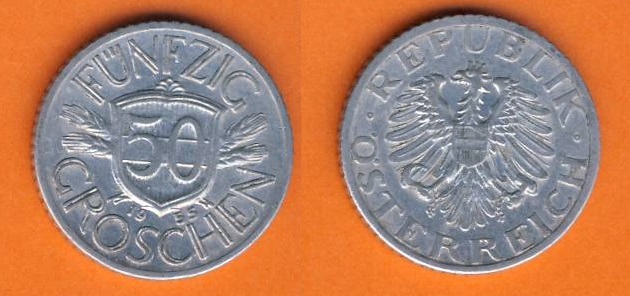  Österreich 50 Groschen 1955   