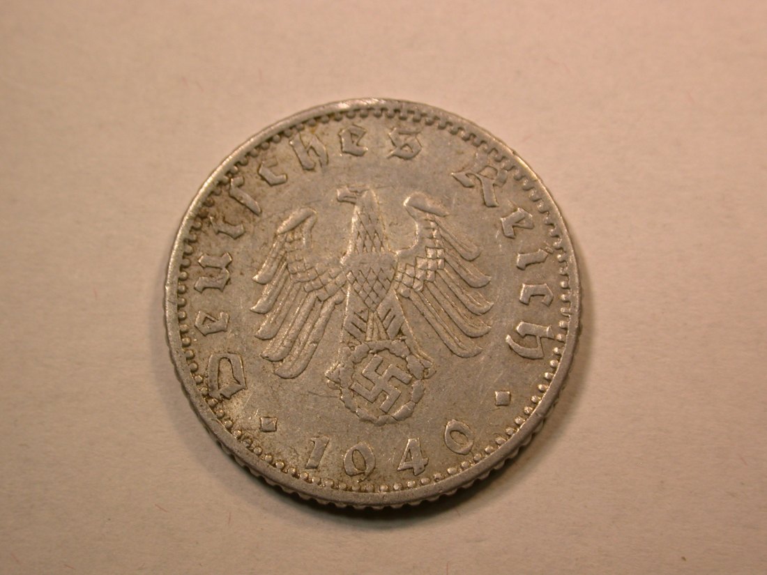  D07 3.Reich  50 Pfennig 1940 A in sehr schön Orginalbilder   