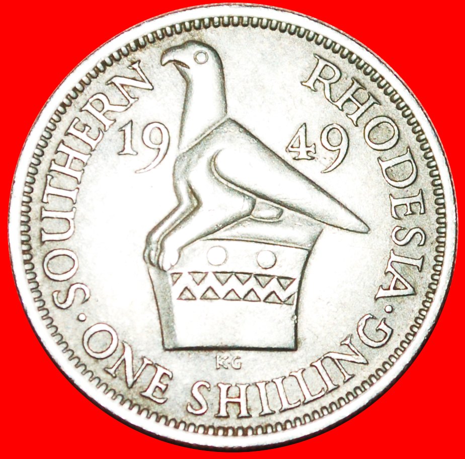  √ ZIMBABWE BIRD (1948-1952): SOUTHERN RHODESIA ★ 1 SHILLING 1949! LOW START★ NO RESERVE!   