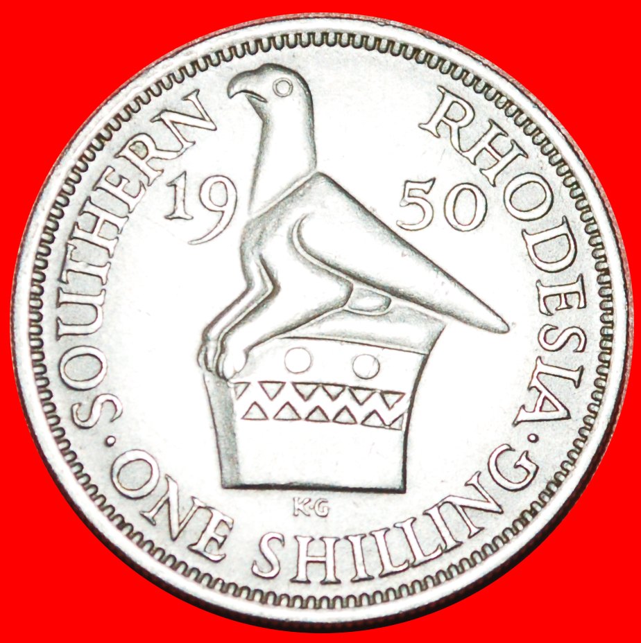  √ ZIMBABWE BIRD (1948-1952): SOUTHERN RHODESIA ★ 1 SHILLING 1950! LOW START★ NO RESERVE!   