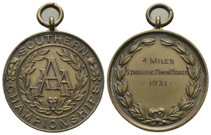  Bronzemedaille 1931; tragbar, 17,70 g, Ø 32 mm   
