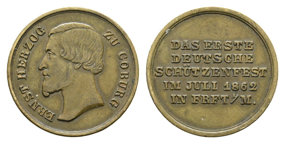  Frankfurt a. Main - Schützenmedaille 1862; Bronze, 3,94 g, Ø 22 mm   