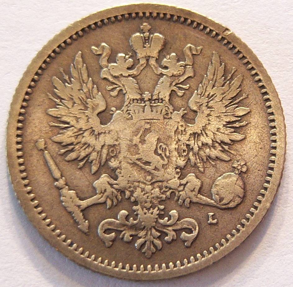  Finnland 50 Penniä 1891 Silber   