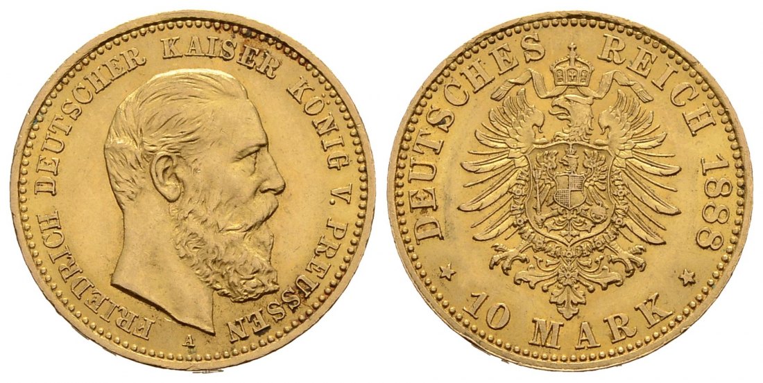 PEUS 3174 Kaiserreich - Preußen 3,58 g Feingold. Wilhelm I. (1861 - 1888) 10 Mark GOLD 1879 A Berlin Vorzüglich