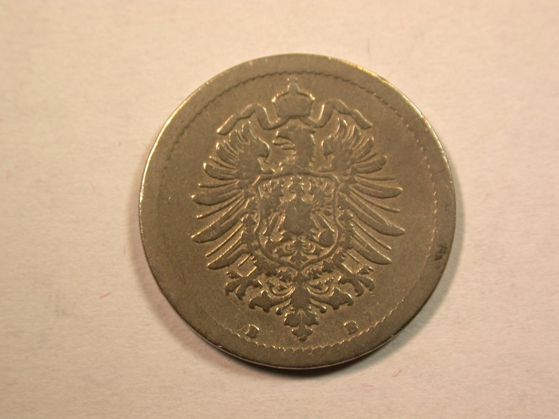  D12  KR  5 Pfennig 1876 B in s-ss   Originalbilder   